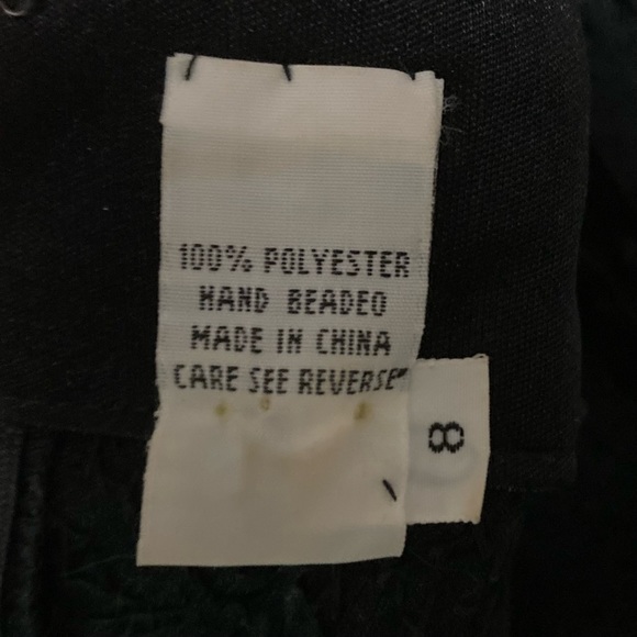 Peak Evenings Black Sequined Floor Length Dress Gown Sz 8 - Picture 14 of 16